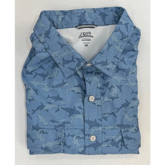 IZOD Saltwater Men's 2XL Button-Down Fishing Shirt - Picture 1 of 12